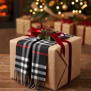 New Clara Clark Designer Checkered Scarf